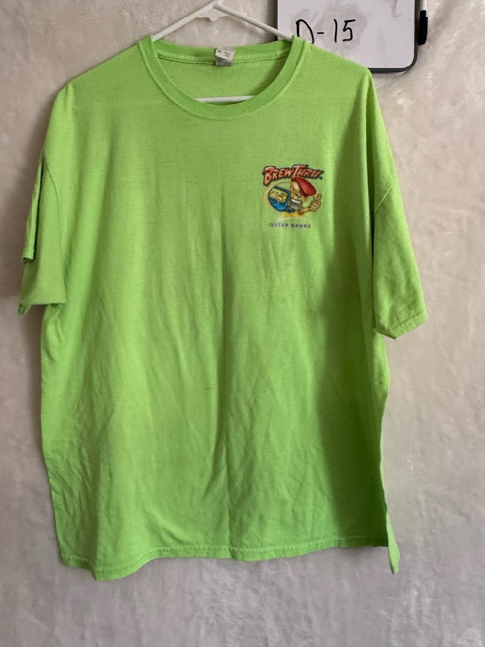Fruit of the Loom Neon Green Short Sleeve Tee with Small Chest Logo
